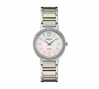 Seiko SUP469P1 Women's Solar Watch, Mother of Pearl Dial, Two-Tone Stainless Steel Bracelet