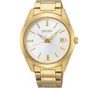 Seiko SUR314P1 Men's Quartz Watch - White Dial, Gold-Tone Stainless Steel Bracelet