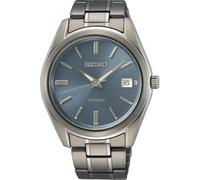 Seiko SUR371P1 Men's Titanium Watch - Blue Dial, Sapphire Crystal