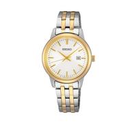 Seiko SUR410P1 Women's Quartz Watch - Two-Tone Stainless Steel, White Dial, Date Display