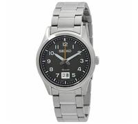 Seiko SUR569P1 Men's Quartz Watch, Black Dial, Stainless Steel Bracelet