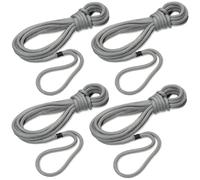 Seilflechter - Set Cime d’Ormeggio Ø 12 mm, 2×6 m e 2×10 m, con Asola Impiombata da 40 cm, Cime Taifun per Barca, Colore Grigio Argento, Resistenza 2500 daN
