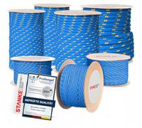 Seilwerk STANKE Corda polipropilene blu con inserti gialli 2 mm 20m - Spago per orto, per tende, da campeggio - Corda resistente per esterno ai raggi UV