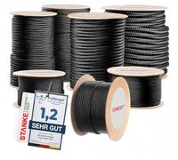 Seilwerk STANKE Corda polipropilene nero 4mm 20m - Spago per orto, per tende, da campeggio - Corda resistente per esterno ai raggi UV