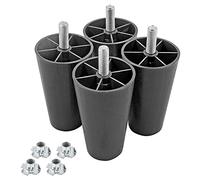 Seimneire 4 gambe per divano da 10 cm, gambe affusolate in plastica con bulloni M10, per divano, comò, armadio, sedia, letto, tavolino, 60 mm di larghezza superiore