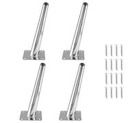 Seimneire 4 gambe per mobili da 20,3 cm, oblique, coniche, in metallo, cromate, in stile metà secolo, per divano, armadio, tavolo, sedia, armadio, divano, ottomano, progetti fai da te