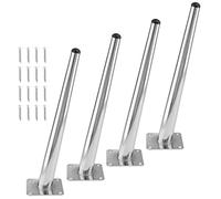 Seimneire 4 gambe per mobili da 30,5 cm, oblique, coniche, in metallo, cromate, in stile metà secolo, per divano, armadio, tavolo, sedia, armadio, divano, ottomano, progetti fai da te