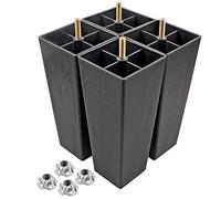 Seimneire 4 gambe quadrate per divano da 20 cm, in plastica, con bulloni M8, per divano, cassettiera, armadio, sedia, letto, tavolino da caffè