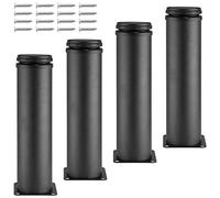 Seimneire 4 gambe regolabili per mobili, 200 mm, gambe in metallo nero opaco, gambe di ricambio in acciaio inox, per divani, armadi, scaffali, mobili fai da te