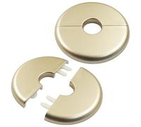 Seimneire Flangia divisa da parete, piastre di copertura autoadesive da 17 mm, rosetta rotonda in ABS dorato per decorazione tubi dell'acqua, confezione da 2