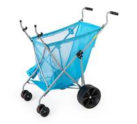 Seina - Carrello da giardino pieghevole e versatile con telaio in acciaio, colore: blu