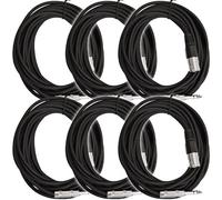 Seismic audio - satrxl-m25black-6pack - 6 pezzi 7,6 m XLR maschio a 1/10,2 cm TRS cavo patch Snake cordoncini equilibrato - nero