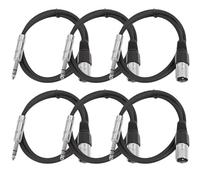 Seismic audio satrxl-m2black6 2-feet XLR maschio a 1/10,2 cm TRS cavo patch - nero
