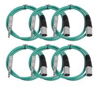 Seismic audio satrxl-m2green6 2-feet XLR maschio a 1 cavi patch/jack da 10,2 cm mm - verde