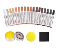 SEISSO 18 Colori Pennarello per Legno,Pennarelli per Legno con 50g Olio di Cera,Kit Riparazione Parquet per Rimozione di Macchie, Graffi, Ammaccature da Mobili in Legno(21 pezzi)