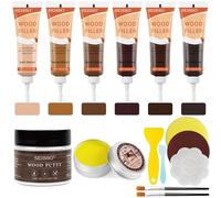 SEISSO Kit Riparazione Legno, Stucco per Legno in 100g, Kit di Riparazione per Parquet in Laminato, Ripristino di Graffi, Crepe, Fori, Graffi, Parquet, Mobili