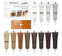 SEISSO Kit Riparazione Mobili Legno, Stucco per Legno, Parquet Ripara Graffi, 12 Colori Stucchi per Legno per Graffi di Legno, Macchie, Pavimenti, Laminato, Armadio, Ciliegio, Tavoli