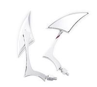 Seitenspiegel Spear Side Mirrors Custom Triangle Motorcycle Mirros For 8MM 10MM For H&arley For C&ruiser For Chopper(Silver)