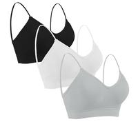 Seitop 5 pezzi reggiseni classici da donna con scollo a V imbottito cami senza cuciture canotta bralette per tutti i giorni basic sonno reggiseno sportivo sans coutures senza cuciture per donne e