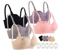 Seitop - Confezione da 5 reggiseni per allattamento, senza cuciture, Multicolore, XL