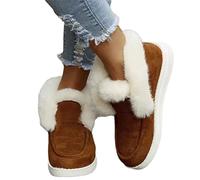 seiveini Donna Stivali Invernali Caldo Foderato di Pelliccia Stringate Scarpe Antiscivolo Stivali da Neve Invernale Trekking Outdoor Scarpe Stivali di Peluche Vintage Snow Boots A Marrone 35 EU