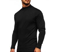 seiveini Maglietta Uomo Manica Lunga Maglia Termica Uomo Collo Alto Maniche Lunghe T Shirt Uomo Maglie Compression Maglia Autunno e Inverno Taglie Forti A Nero S