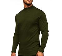 seiveini Maglietta Uomo Manica Lunga Maglia Termica Uomo Collo Alto Maniche Lunghe T Shirt Uomo Maglie Compression Maglia Autunno e Inverno Taglie Forti A Army Green S