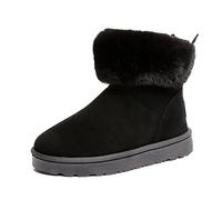 seiveini Stivaletti Neve Caldo Invernali Donna Foderato Stivali Eleganti Antiscivolo Scarpe da Neve Donna Antiscivolo Casual Snow Boots Moda A Nero 38 EU