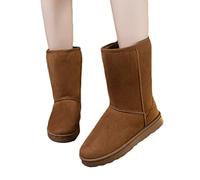 seiveini Stivali da Neve Donna Invernale Calda Stivali Fodera di Peluche Scarpe Inverno Stivaletti Invernali Scarponcini Caldi Pelosi Outdoor Trekking Pelliccia Stivali Casual A Nero 20CM 35 EU