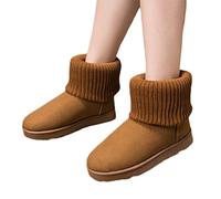 seiveini Stivali Donna Invernali Imbottitura Calda Stivali da Neve Foderato Caldo Scarpe da Inverno Impermeabili Stivaletti Moda A Marrone 38 EU