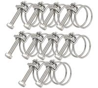 SEIWEI Fascette per tubi a doppio filo, 50-55 mm, 201 clip per tubi in acciaio inox, attacco universale per tubo idraulico regolabile (confezione da 10)