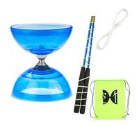 SEIWEI - Set di diabolo a tre cuscinetti con corda di ricambio da 10 m, 2 pali professionali e borsa a rete, 4 colori