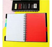 SEIWEI Taccuino a fogli sciolti con copertina a spirale nera in PP Project Notebook con divisori per indici, grande design a doppia bobina 21 * 16cm