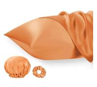 Seiwohl Set di 2 Federe Raso 40x80cm & un elastico e una cuffia, Federa per cuscino in seta, Design con Chiusura A Busta, Morbido come una Federe Seta Cuscino, Arancione bruciato Federe Cuscini 40x80