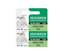 Seizaiken Seiko 319 SR527SW - Batteria per orologio all'ossido di argento, 1,55 V, 0% Hg, 2 batterie, prodotta in Giappone