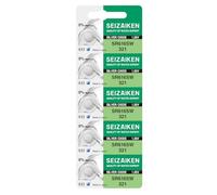 Seizaiken Seiko 321 SR616SW - Batteria per orologio all'ossido di argento, 1,55 V, 0% Hg, 5 batterie, prodotta in Giappone