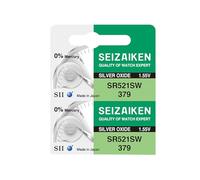 Seizaiken Seiko 379 SR521SW - Batteria per orologio all'ossido di argento, 1,55 V, 0% Hg, 2 batterie, prodotta in Giappone
