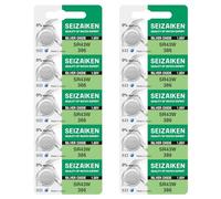 Seizaiken Seiko 386 SR43W 1,55 V 0% Hg Batteria per orologio all'ossido d'argento (10 batterie) prodotta in Giappone