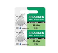 Seizaiken Seiko 386 SR43W 1,55 V 0% Hg Batteria per orologio all'ossido d'argento (2 batterie) prodotta in Giappone