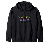 Seize Day Carpe Citazione Diem Latino Inspirational Tropical Felpa con Cappuccio