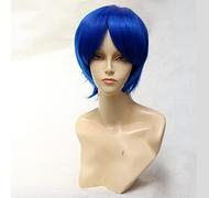 SEIZIS 2022 Cos Wig Blue Short Curly Cosplay Demon Tail jielal Big Brother Formula Anti-Stock Cos Short Hair Set