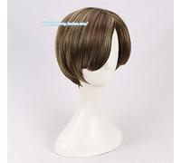 SEIZIS 2022 Cos Wig Cosplay Stars Raccoon Police Dep Leon Scott Kennedy Parrucca Marrone Capelli Corti Giochi di Ruolo Costumi Parrucca + Cappuccio for Parrucca