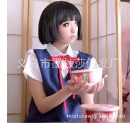 SEIZIS 2022 Cos Wig Cosplay Wig Short Straight Hair Silver Fairy Game Anime Short Hair Qi Liu Haibo Wave Head Black Head Cover Wholesale