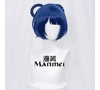 SEIZIS 2022 Cos Wig Genshin Impact Wanmin Baiwei Shenxiangling Cos Parrucca Parrucca Ghirlanda di Canapa a Otto Caratteri dello Chef Wanmintang
