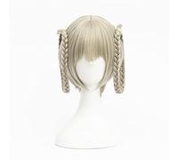 SEIZIS 2022 Cos Wig Gioco di Ruolo for Anime Kakegurui Kirari Momobami 35 cm Parrucche Corte trecce Grigie in Stile Clip su Parrucca Cosplay