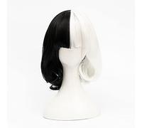 SEIZIS 2022 Cos Wig Gioco di Ruolo for Le Parrucche Cosplay Resistenti al Calore di Cruella De Vil, Nere e Bianche