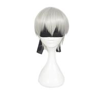 SEIZIS 2022 Cos Wig Parrucca Anime Nier Automata Cosplay Parrucca Yorha 9S,Parrucca Corta e Dritta,Parrucca Costume di Halloween,per Halloween,Festa in Maschera,Anime Show,Evento Cosplay,Concerti
