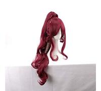 SEIZIS 2022 Cos Wig Parrucca Cosplay Anime Parrucca Principessa Megara Costume Cosplay Meg Parrucche Sintetiche for Capelli Lunghi Vino Rosso for Adulti