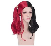 SEIZIS 2022 Cos Wig Parrucca for Anime Film Joker Harleen Quinzel Perücke Cosplay Kostüm Doppel Pferdeschwanz Synthetisches Langes Hair für Frauen Party Perücken DM681
