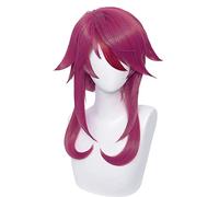 SEIZIS 2022 Cos Wig Parrucca Rosso Vino for Genshin Impact- Rosaria Cosplay Choppy Parrucca for Costume di Halloween